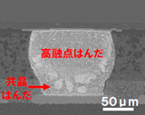 ハンダボール接合断面